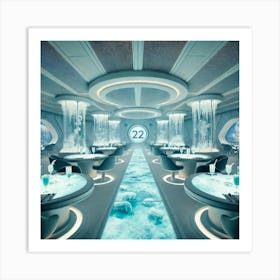 A Sci Fi Themed Dining Area Called Uranian Frost Art Print