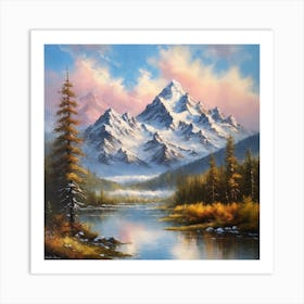 Sunrise Mountain Range Art Print