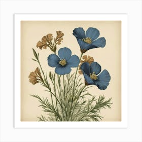 Blue Cosmos art print Art Print