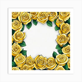 Yellow Roses Frame 17 Art Print