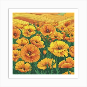 Poppies In The Field 1 Art Print