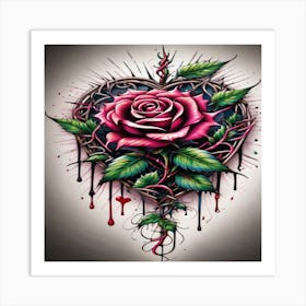 Rose Tattoo Designs 1 Art Print