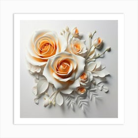 Spring flowers on a bright white wall, 2 Art Print