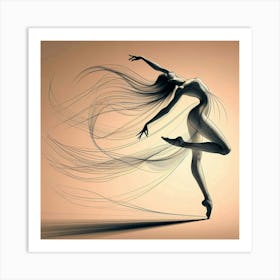 Line Art Dancer body 2 Art Print