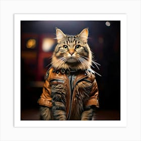 Firefly Dynamic Tabby Cat Rockstar Standing Boldly 79366 Art Print