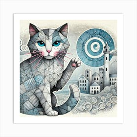 Metro Paws City Cat Art Print