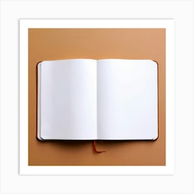 Mock Up Blank Pages Open Book Spread Unmarked Writable Notebook Journal White Clean Min (2) Art Print