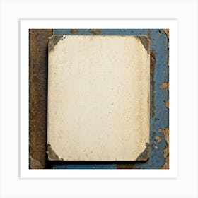 An Aged Advertising Card Resting On Rough Textured Cardboard Its Edges Worn And Slightly Torn Emb (5) Art Print