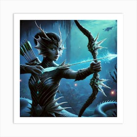 Naga Abyssal Huntress Art Print