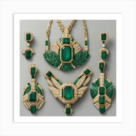Emeralds And Pearls Art Print