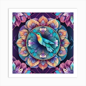 Hummingbird Mandala Art Print