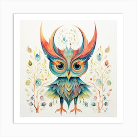 Owl Colors Art Print