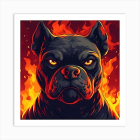 Scary Dog Emoji Dynamic Background 13 Art Print