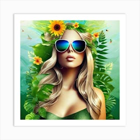 Beautiful Woman In Sunglasses 1 Art Print