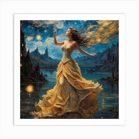 Starry Night Women Art Print