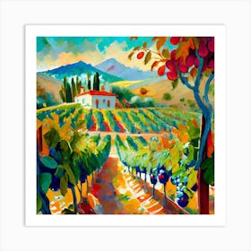 Firefly Beautiful Modern Lush Spanish Vinyard Landscape 16061 (1) Art Print