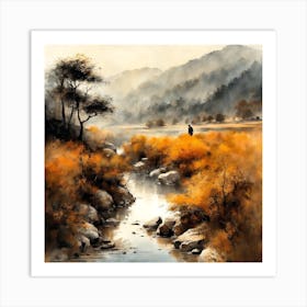 Japanese Landscape Painting (263) Art Print