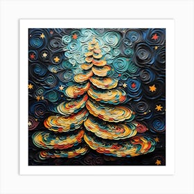 Retro-stitched Christmas Art Print