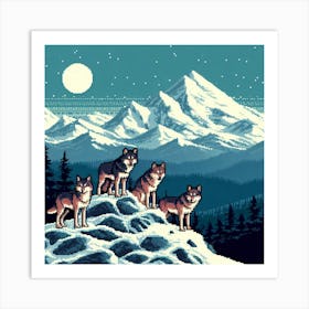 Wolves mountain Art Print