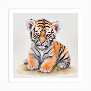 Tiger mom and baby, Art- Texture This is the female cub. Th…