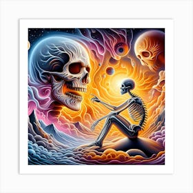 Psychedelic Skeleton Art Print