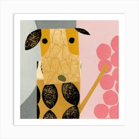 Dog With Pom Poms Art Print