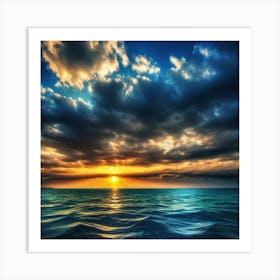 Sunset Over The Ocean 263 Art Print