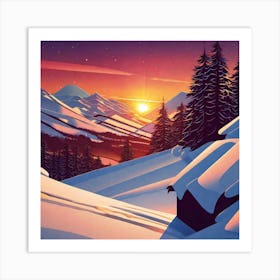 Sunset In The Mountains 116 Art Print