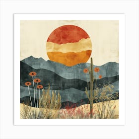 Sunset In The Desert Canvas Print 1 Art Print