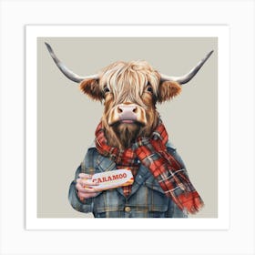 Caramoo Cow Final Flattened Art Print