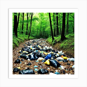 Forest Pollution Garbage Trash Waste Debris Litter Rubbish Environment Ecological Crisis (16) Art Print