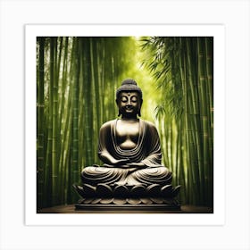 Buddha In The Bamboo Forest Art Print