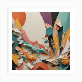 Abstract Paper Collage Art Print