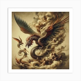 Dragons In The Clouds Art Print