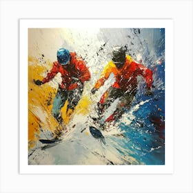 Two Skiers Art Art Print