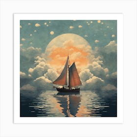 Sailboat In The Sky Art Print