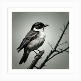 Black And White Bird 1 Art Print