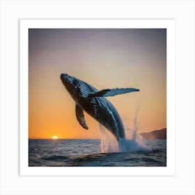 Humpback Whale Leaping 4 Art Print