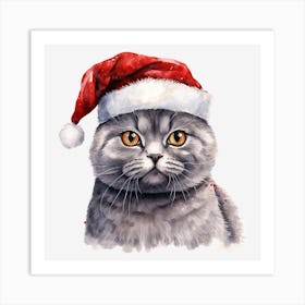 Santa Cat 43 Art Print