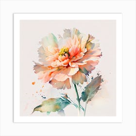 Abstract Double Exposure Watercolor Cute Flower Digital Illustration4 Art Print