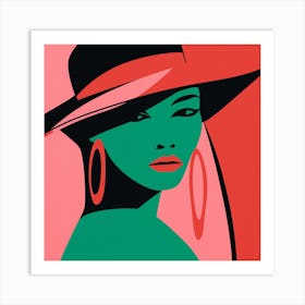 Woman In A Hat 7 Art Print