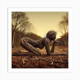 Woman In The Woods 1 Art Print