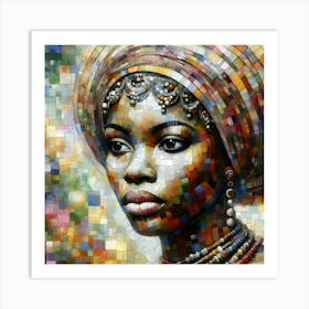 Mosaic Of African Woman Art Print