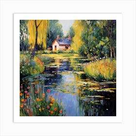 Mystic Waters: Impressionist Aura in Riverside Strokes Art Print