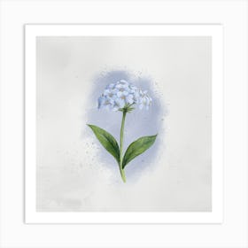 Watercolor Of A Blue Flower Art Print