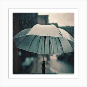 Umbrella In The Rain 1 Art Print