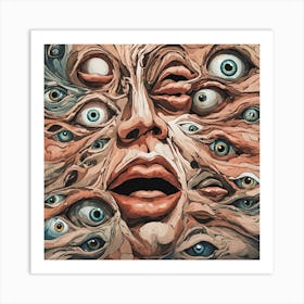 Face With Many Eyes Art Print