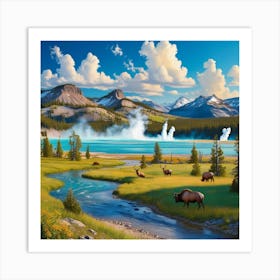 Yellowstone Lake Art Print