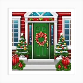 Christmas Door 9 Art Print