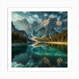 Lake In The Mountains Art Print